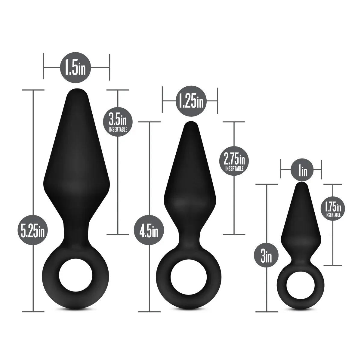 Blush Anal Adventure Silicone Loop Plug Kit