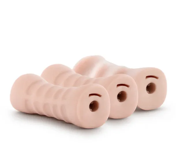 Blush M for Men 3-Pack Self Lubricating Vibrating Stroker Sleeve Kit