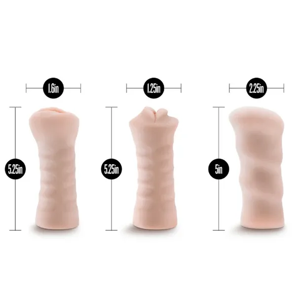 Blush M for Men 3-Pack Self Lubricating Vibrating Stroker Sleeve Kit