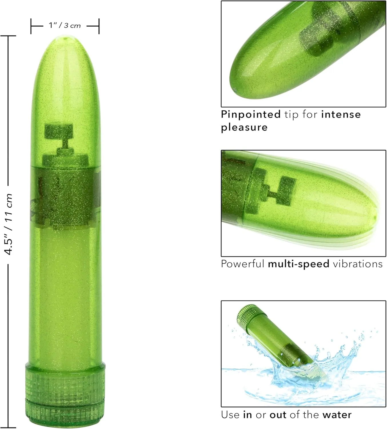 Calexotics Shane's World Sparkle Vibe Green Vibrator