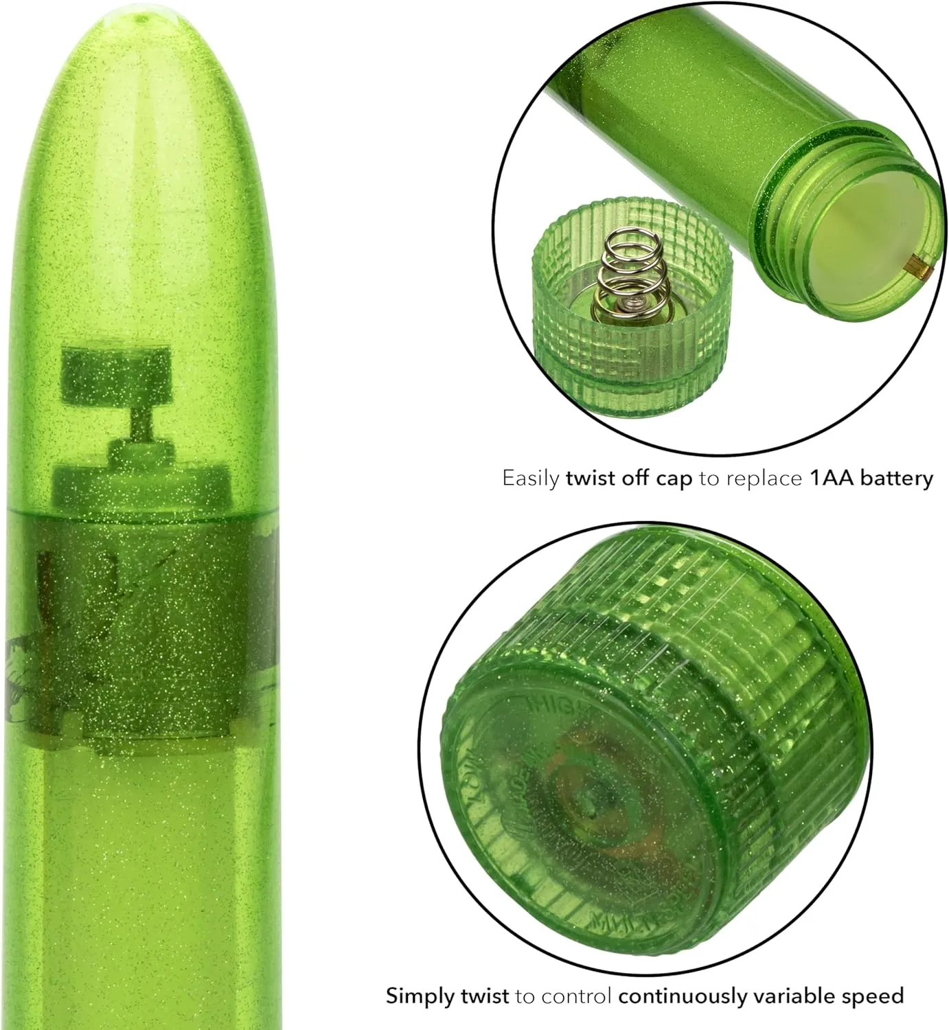 Calexotics Shane's World Sparkle Vibe Green Vibrator