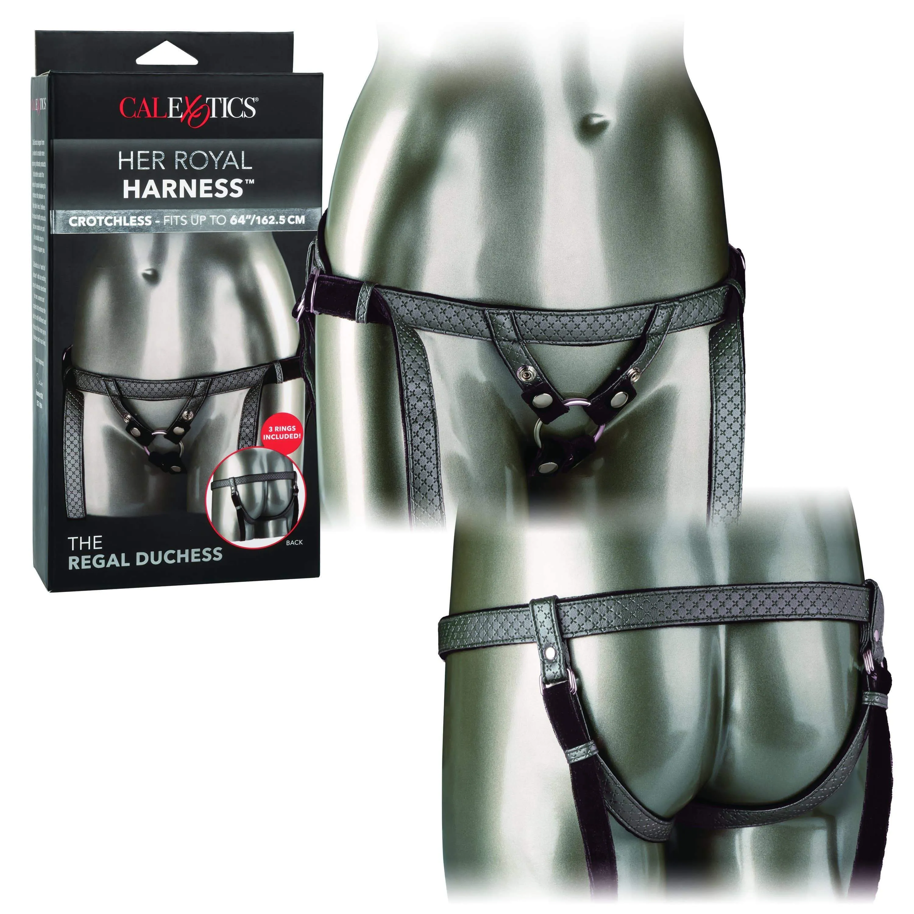 California Exotics - Her Royal Harness The Regal Duchess Strap On (Black)