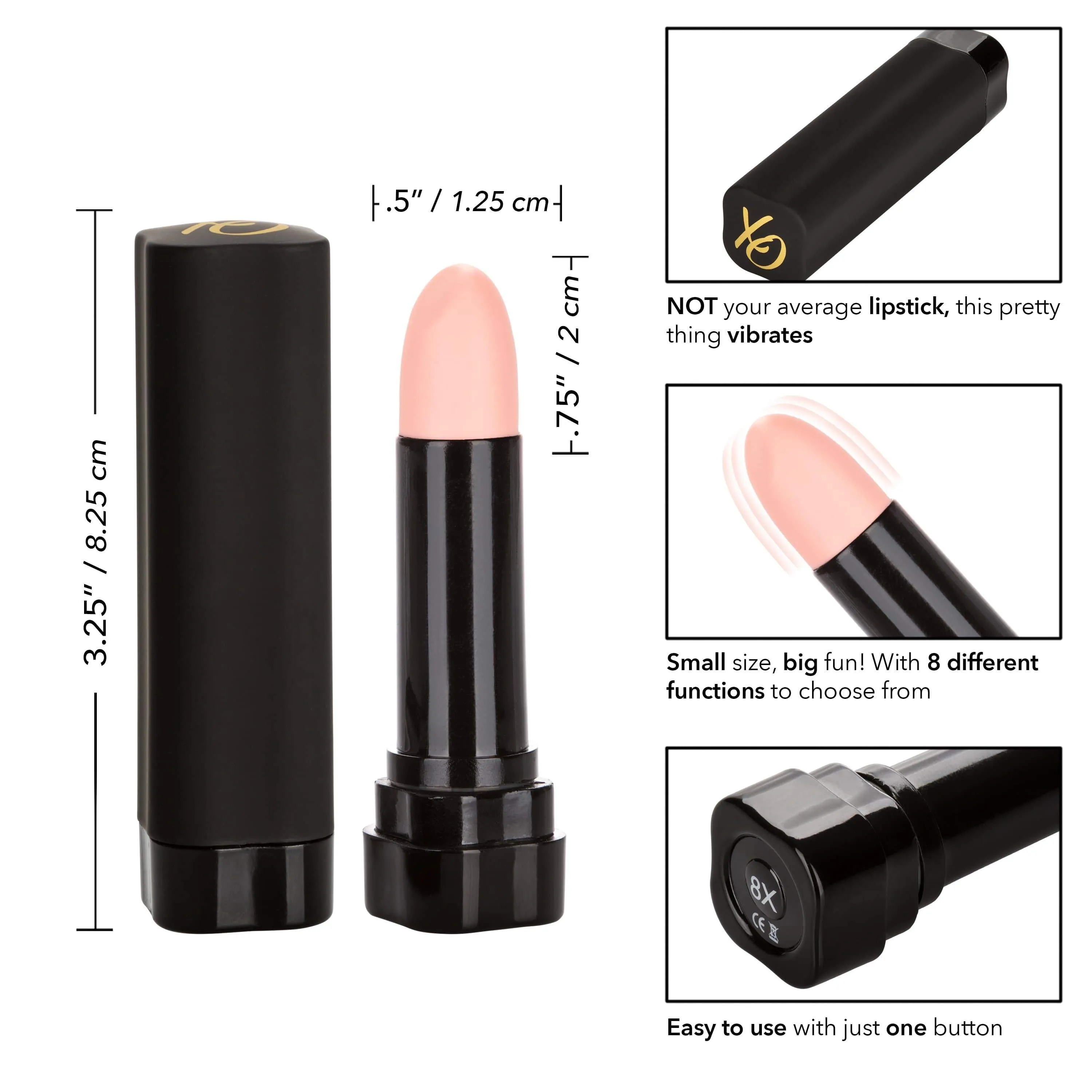California Exotics - Hide and Play Wireless Discreet Lipstick Vibrator (Black)