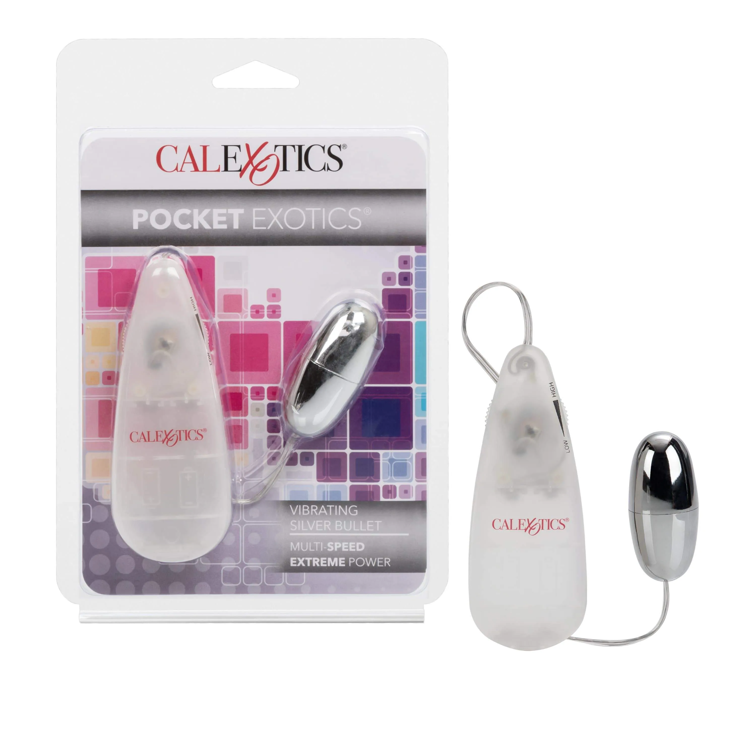 California Exotics - Pocket Exotics Vibrating Silver Bullet with Remote (SIlver)