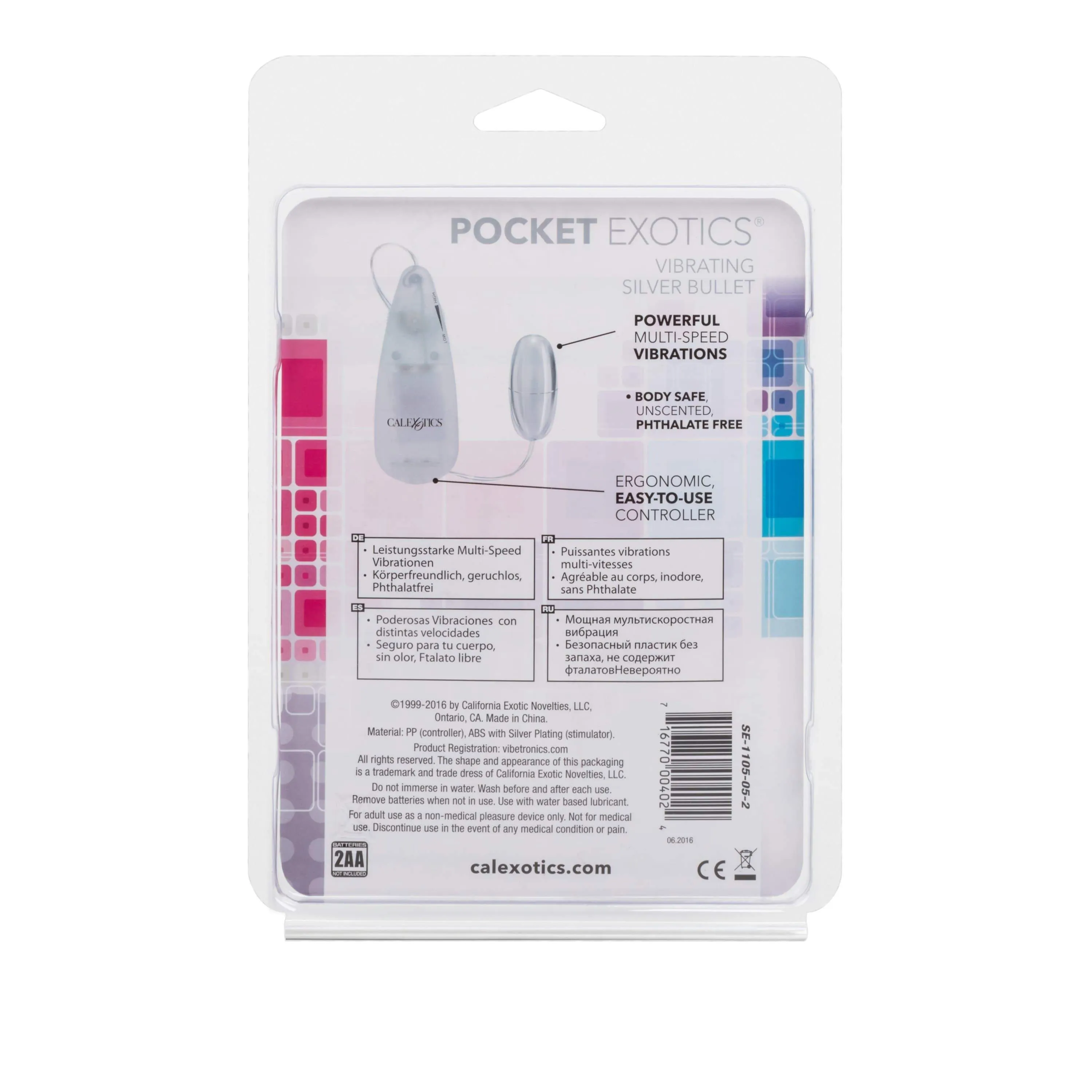 California Exotics - Pocket Exotics Vibrating Silver Bullet with Remote (SIlver)