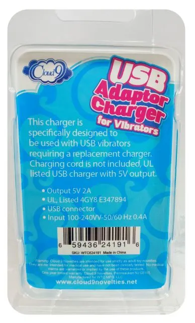 CLOUD 9 USB 1 PORT ADAPTER CHARGER FOR VIBRATORS
