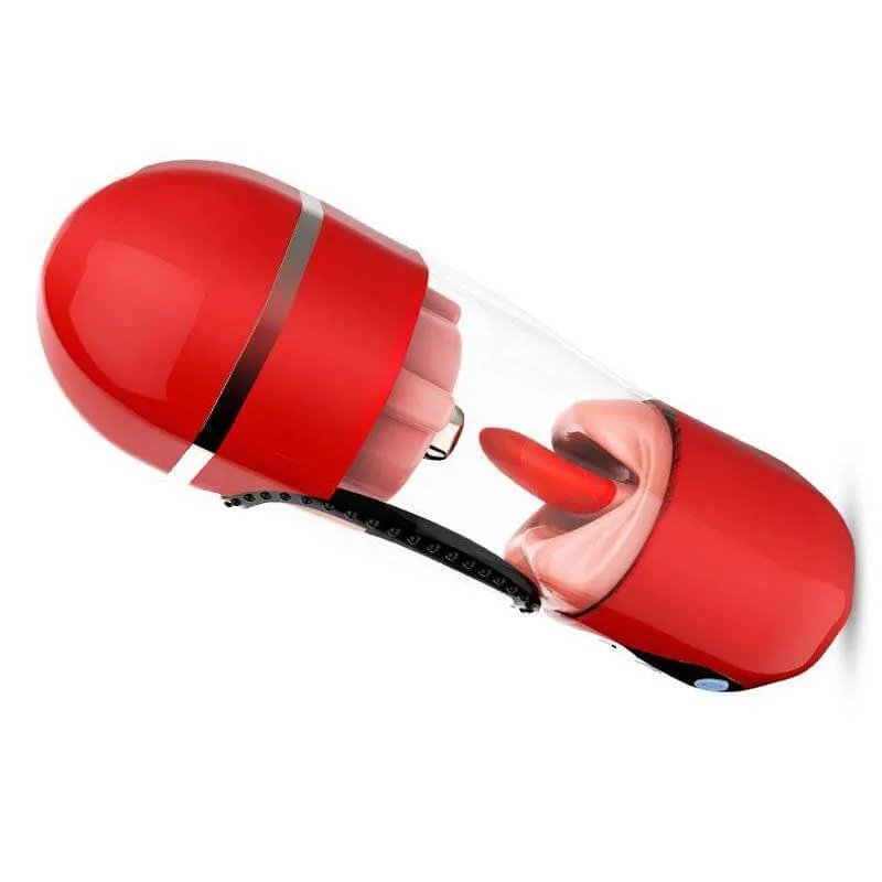 Cock Stroker Sleeve Sex Toy Intelligent Licking LED Heating