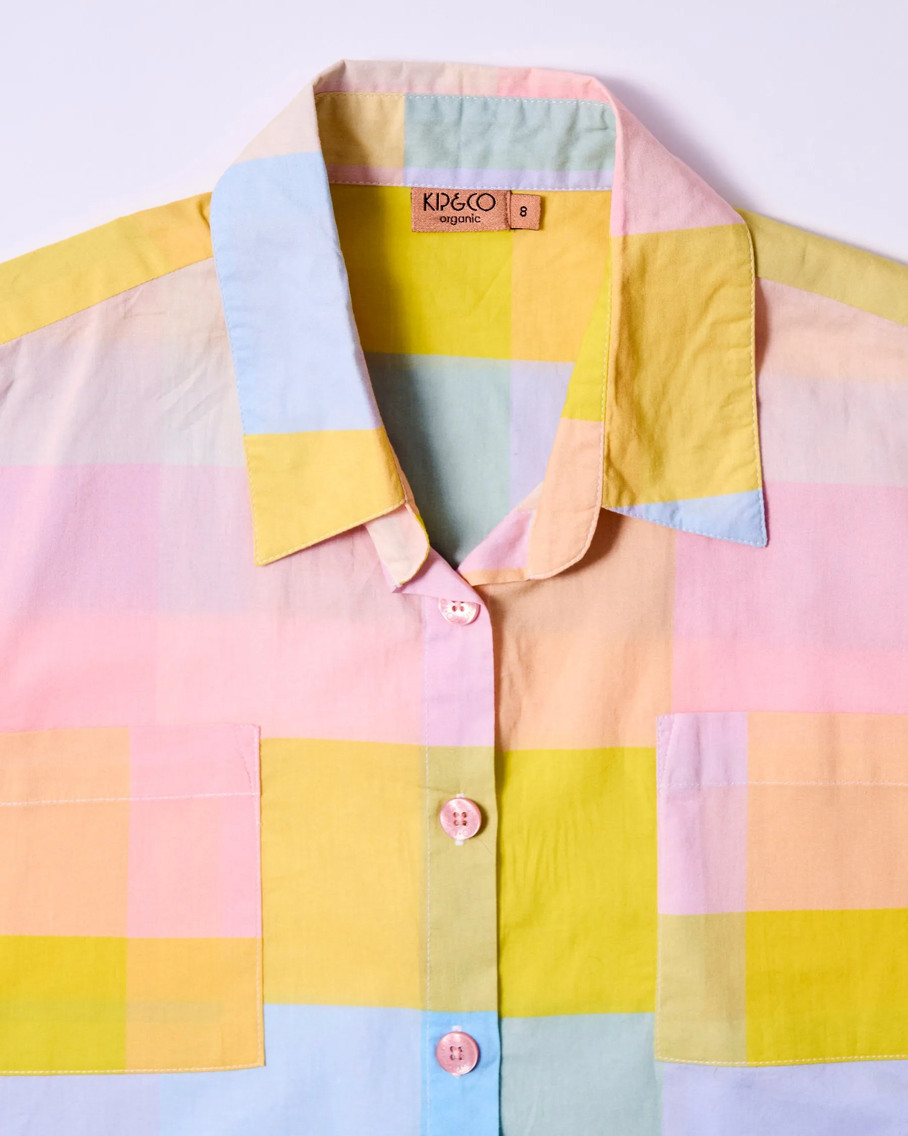 Corfu Tartan Organic Cotton Short Sleeve Shirt & Short Pyjama Set