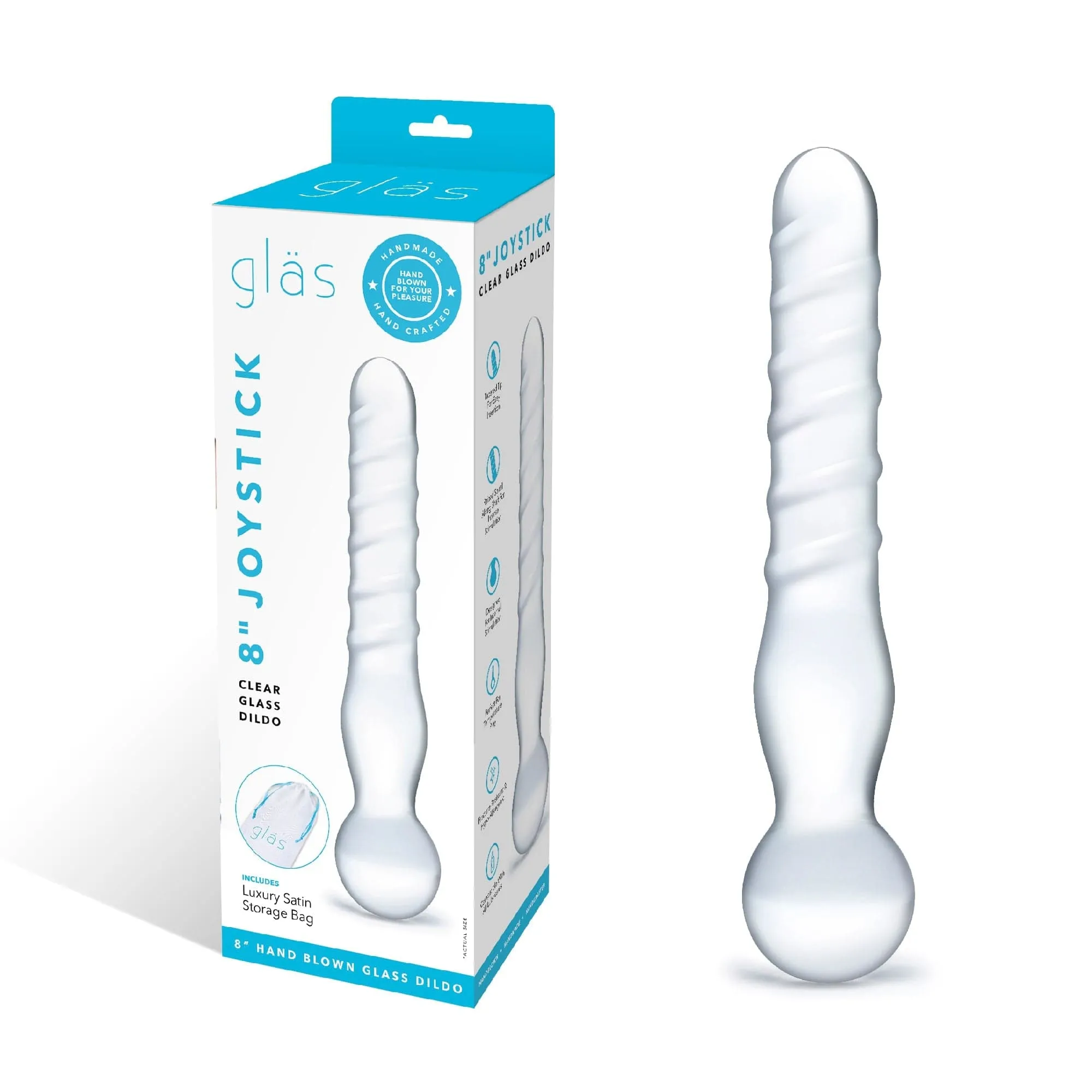 Glas - Joystick Clear Glass Dildo 8 (Clear)