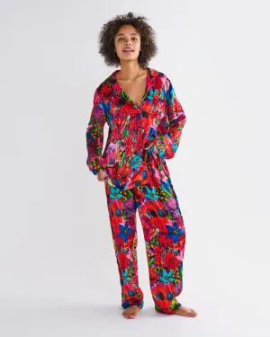 Kip&Co x Jenny Kee Growing The Peace Adult Velvet Long Sleeve Shirt & Pant Pyjama Set