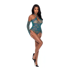 Magic Silk Seamless Long Sleeve Teddy Teal O/S