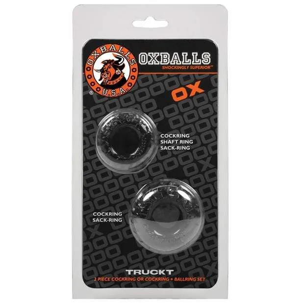 Oxballs - TruckT Cock & Ball Ring Set Pack of 2 (Black)