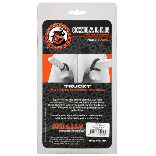 Oxballs - TruckT Cock & Ball Ring Set Pack of 2 (Black)