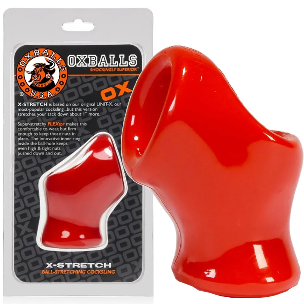 OxBalls Unit X Stretch Cocksling Cock & Ball Penis Ring Ballstretcher Red