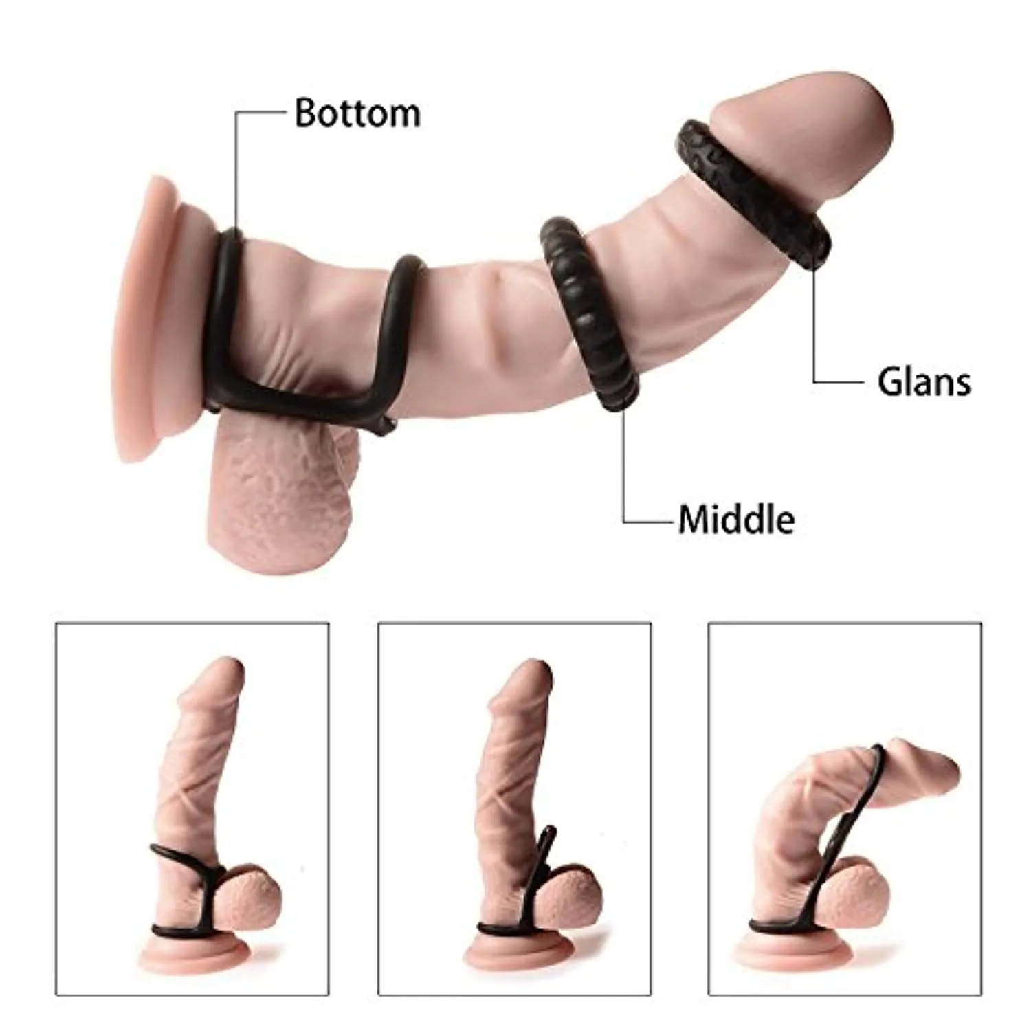 Penis Ring Adjustable Silicone Penis Glans Ring