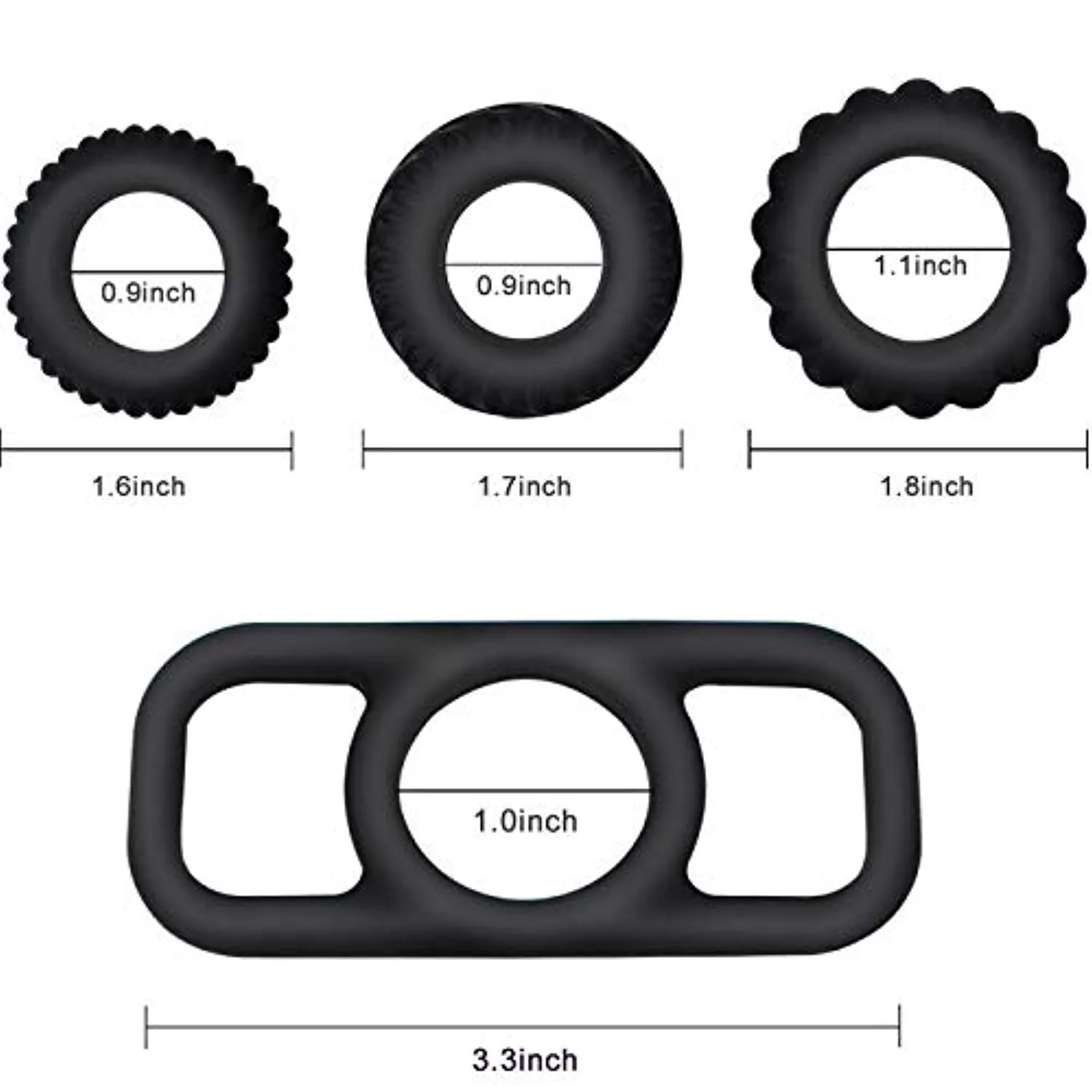 Penis Ring Adjustable Silicone Penis Glans Ring