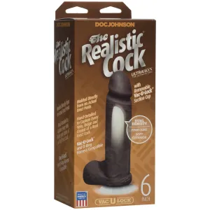 REALISTIC COCK ULTRASKYN BLACK 6IN