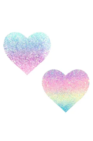 Smarties Party Pastel Kandi Multicolor Glitter Heart Pasties
