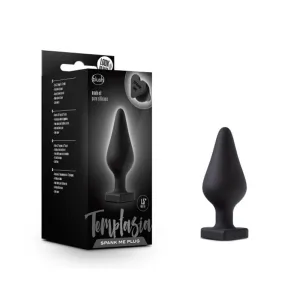Temptasia 'Spank Me' Silicone Anal Plug with Heart-Shaped Base Black