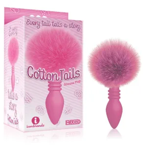 The 9's Cottontails Anal Butt Plug Bunny Tail Ribbed Pink