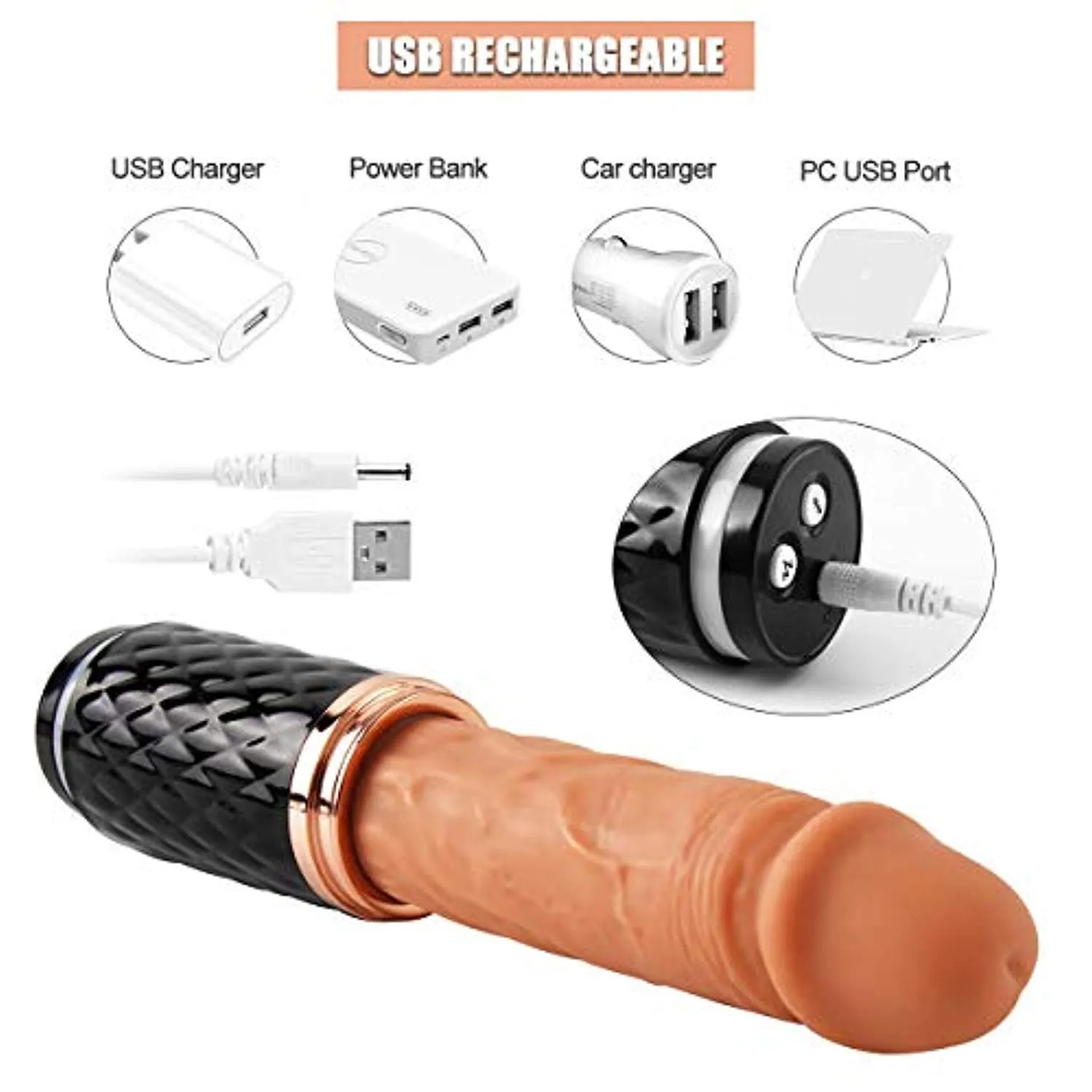 Thrusting Realistic Vibrating Dildo